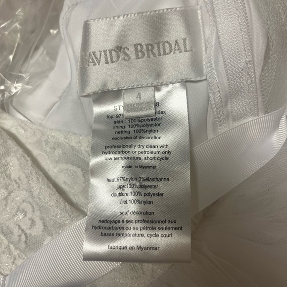 David's Bridal Ball Gown Flower Girl Dress with Heart Cutout in White - Picture 5 of 6